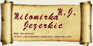 Milomirka Jezerkić vizit kartica